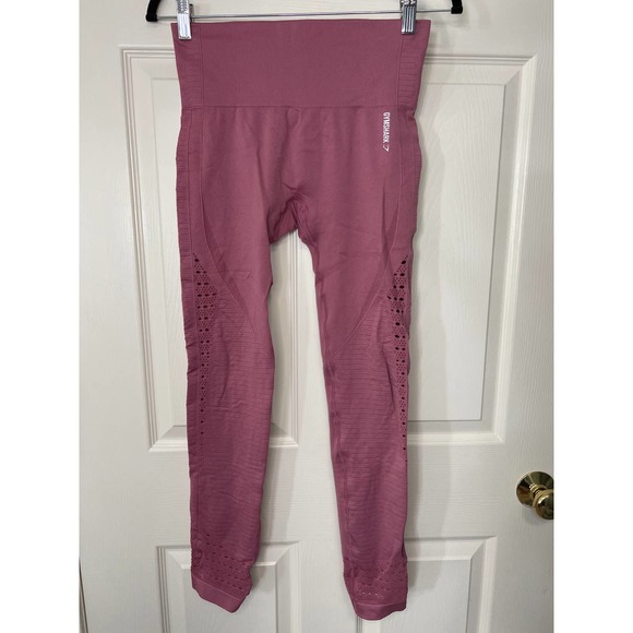 Gymshark Pants - Gymshark Energy High Waisted Legging Laser Cut Out in Dusty Pink Size Medium